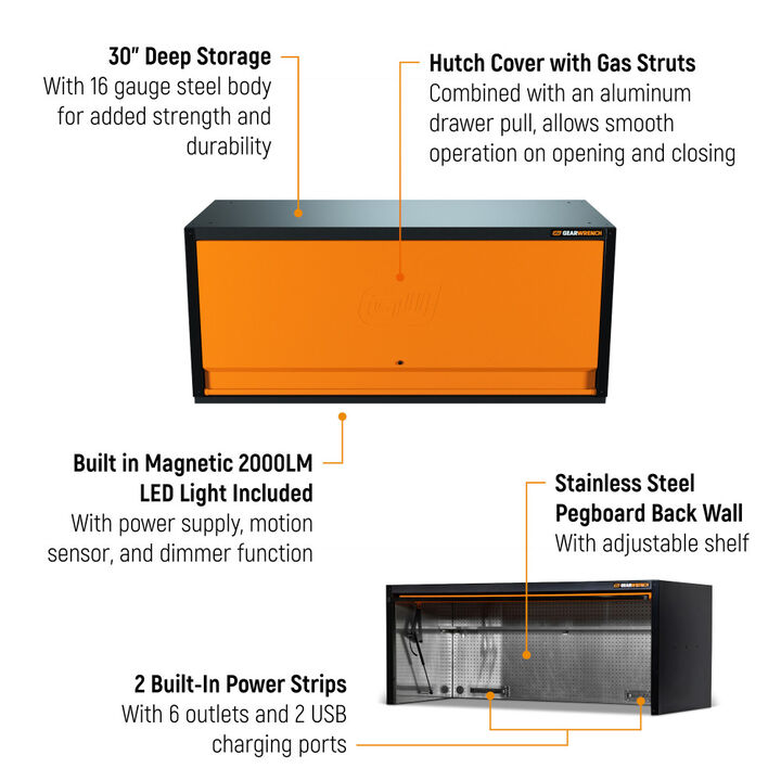 GEARWRENCH 72 Inch x 30 Inch Top Mount Hutch for Professional Mobile Workbench, large image number 1