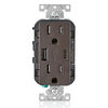 Leviton Outlet with USB Type A/C Charger 15A 125V 5-15R Brown, small image number 1