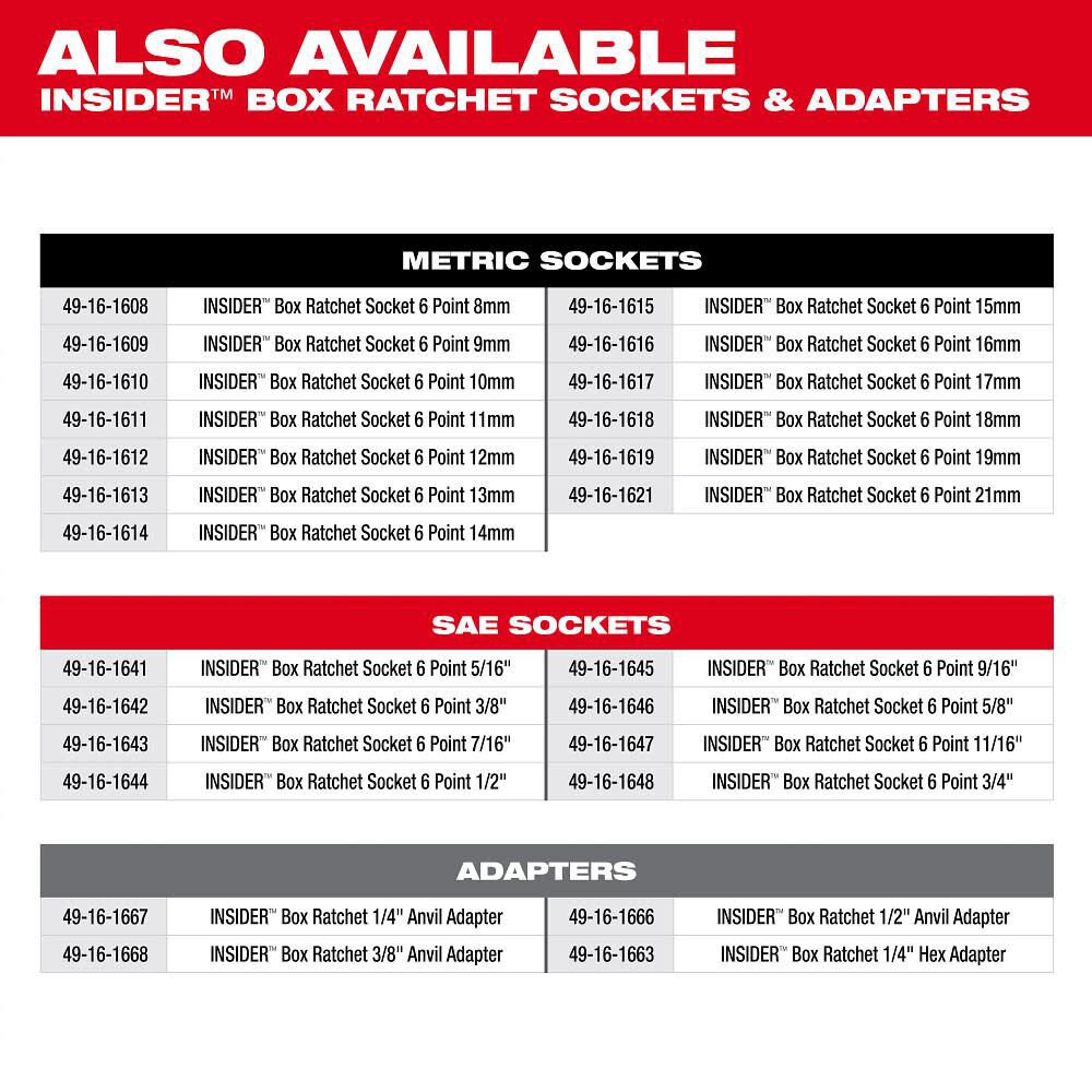 Milwaukee M12 FUEL INSIDER Extended Reach Box Ratchet (Bare Tool), large image number 13