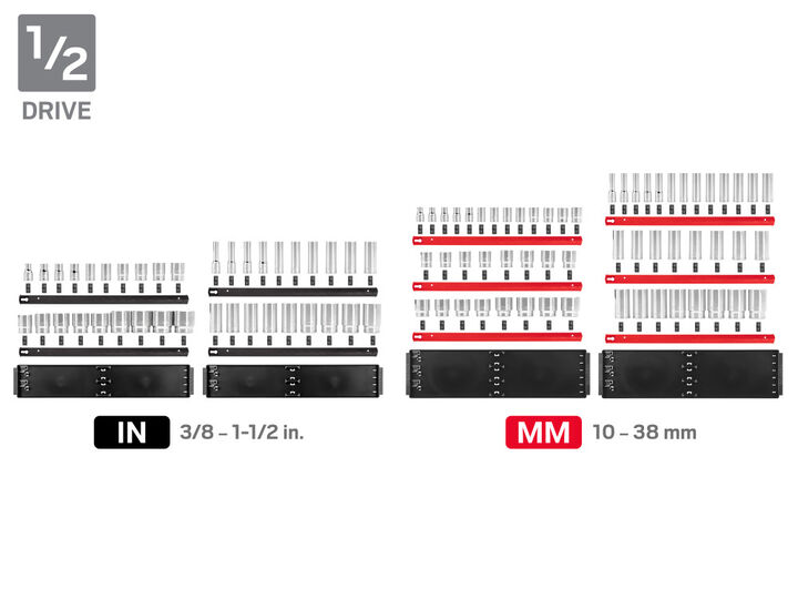 Tekton 1/4, 3/8, 1/2 Inch 12 Point Socket Set, Rails and Trays (214 Pieces), large image number 3