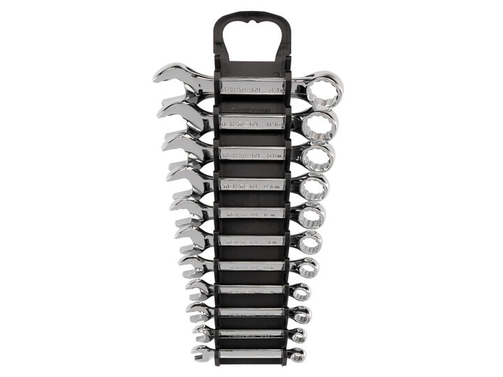 Tekton Stubby Combination Wrench Set with Holder, 11-Piece (1/4-3/4 Inch)