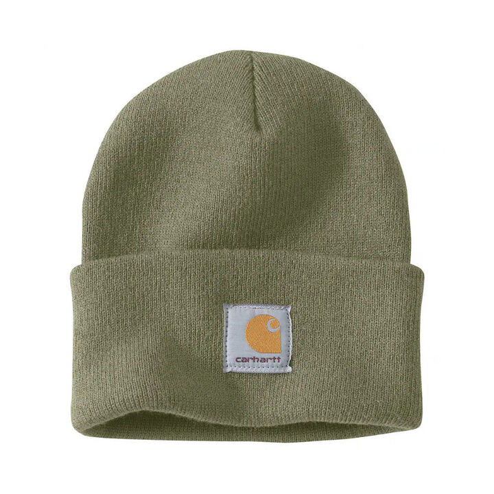 Carhartt A18 Acrylic Knit Cuffed Beanie, Dusty Olive, OSFM