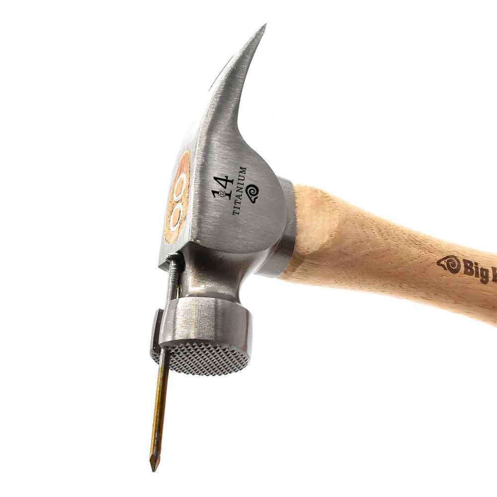 Big Horn 14 Oz Tiger Titanium Hammer with Straight Hickory Handle, large image number 4