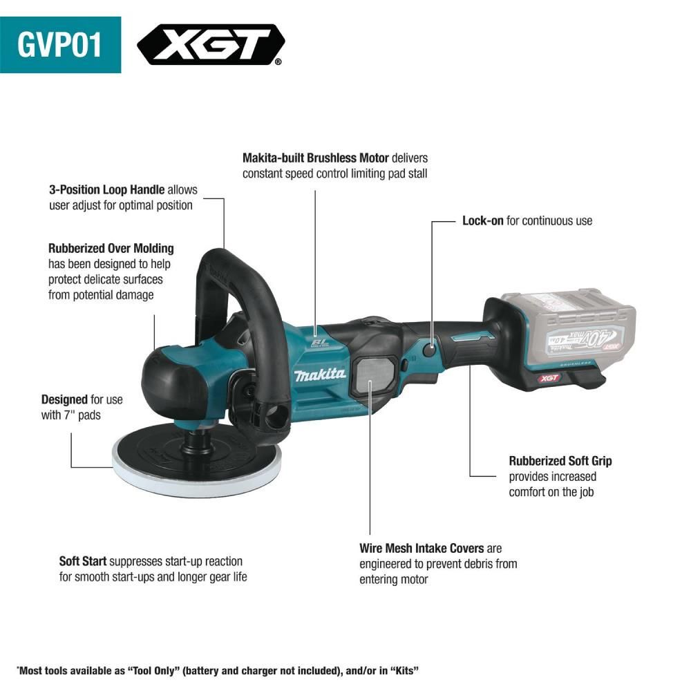 Makita 40V max XGT 7in Polisher Kit, large image number 12