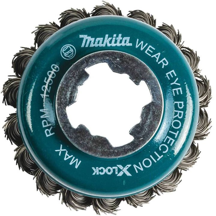 Makita X-LOCK 3-1/8in Carbon Steel Knot Wire Cup Brush
