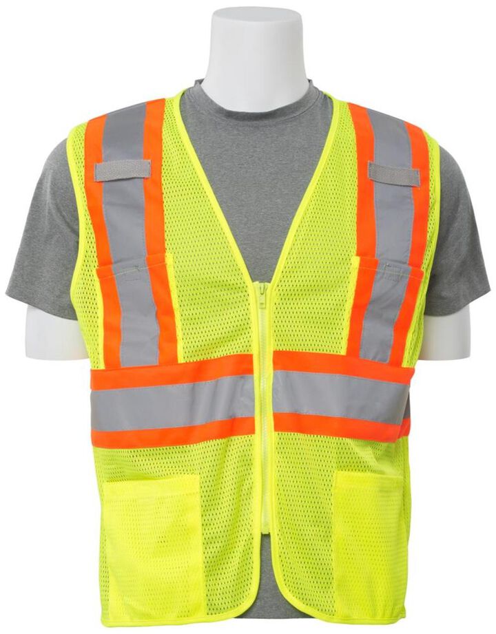 Delta Plus S383P Class 2 Mesh Hi Vis Lime Safety Vest with 6 Pockets, 6X, large image number 0