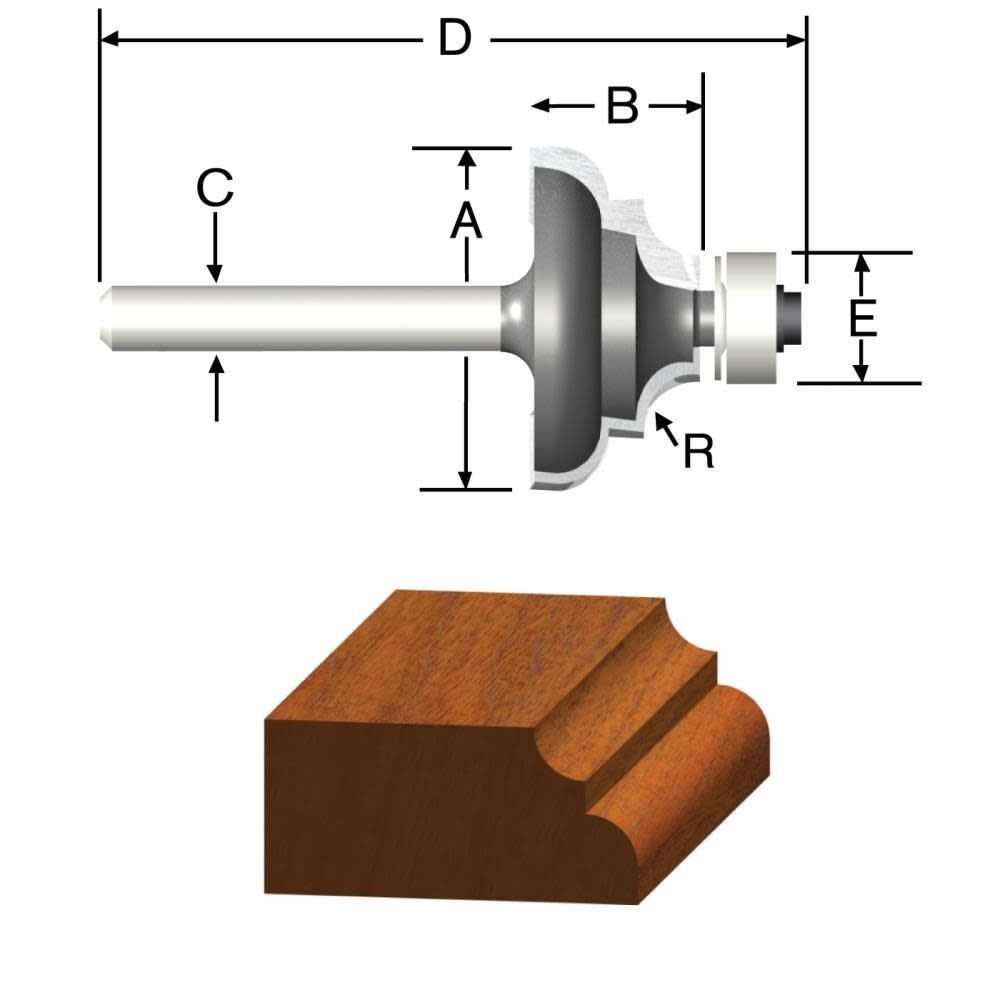 Bosch 1in x 15/32in Carbide Tipped Cove and Bead Bit, large image number 1