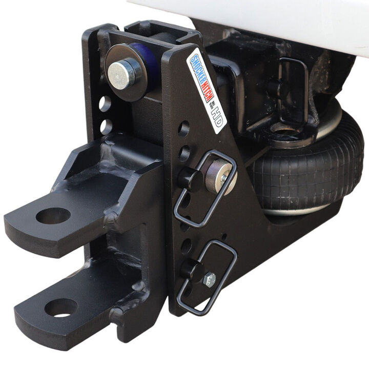 Shocker Hitch HD 20K Max Black 2.5 Inch Air Receiver Hitch & Clevis Pin Mount with 1-1/2 Inch Holes