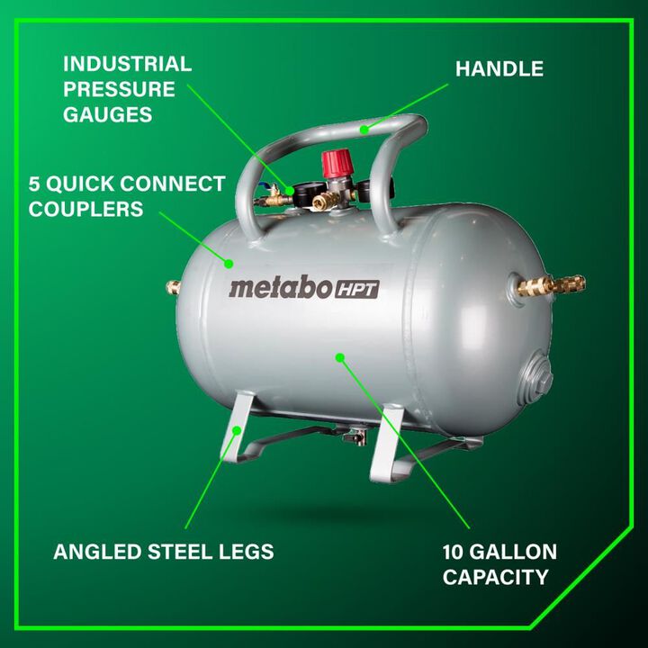Metabo HPT 10 Gallon ASME Certified Reserve Tank, large image number 2