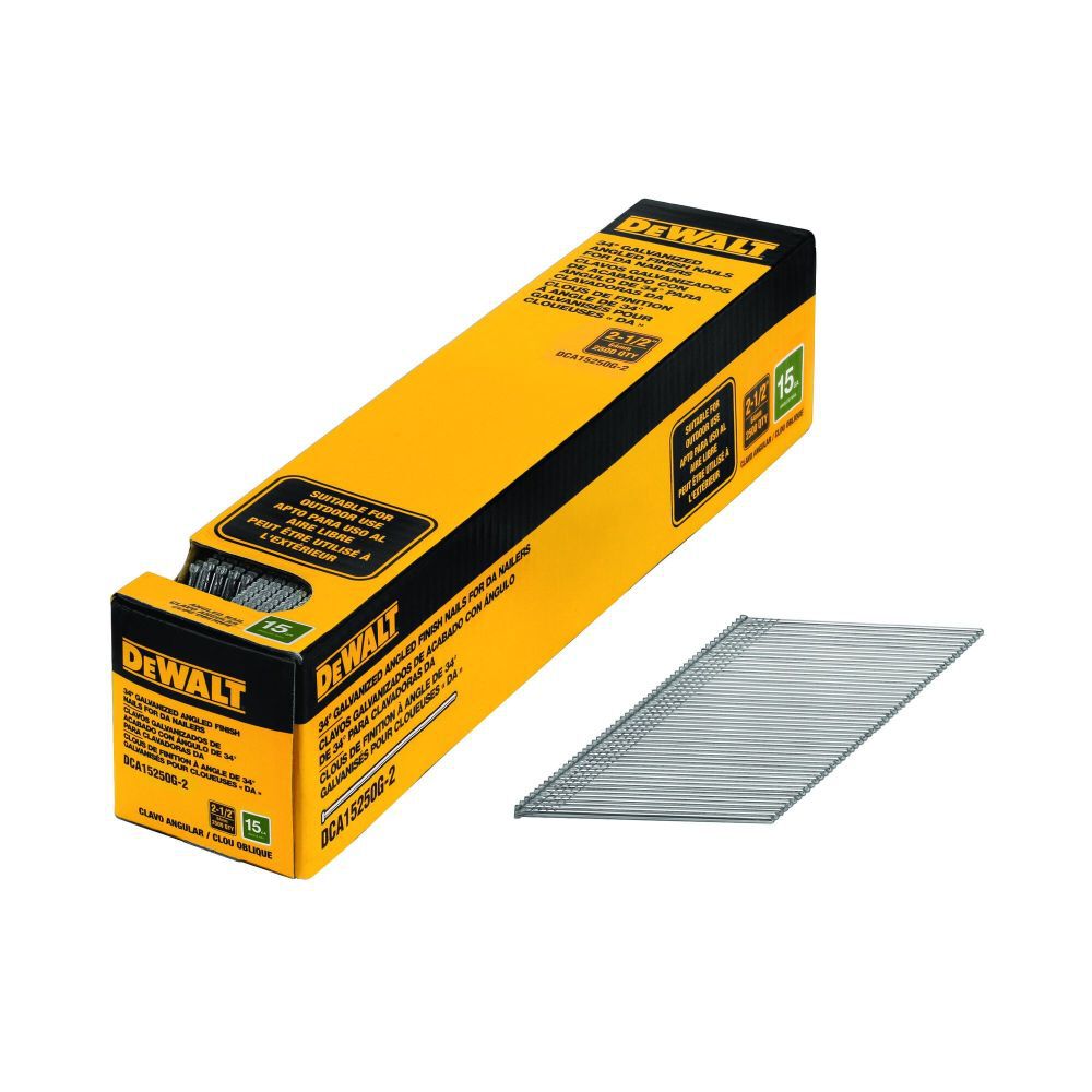 DEWALT 15 Gauge 2 1/2 in DA Style Angled Finish Nails 2500qty, large image number 4