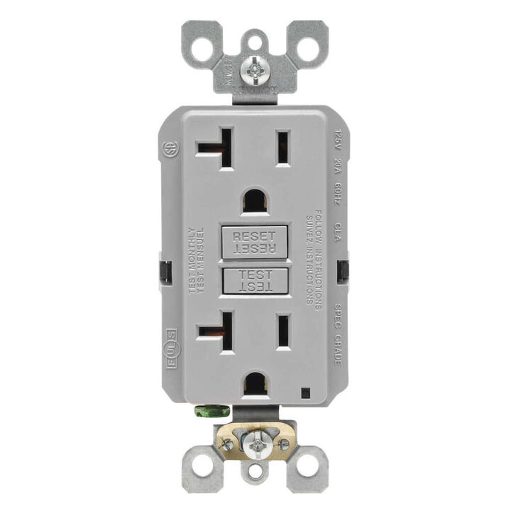 Leviton SmartlockPro GFCI Outlet 20A 125V Gray NEMA 5-20R, large image number 1