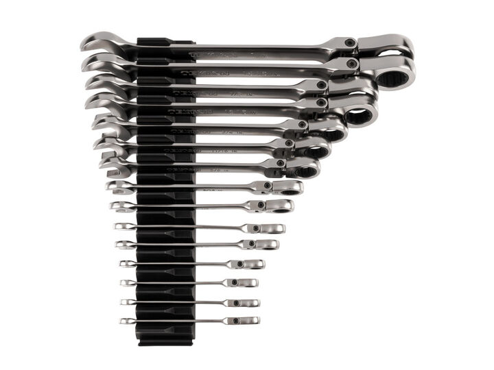 Tekton Flex Head Ratcheting Combination Wrench Set, 15 Piece (1/4-1 Inch)