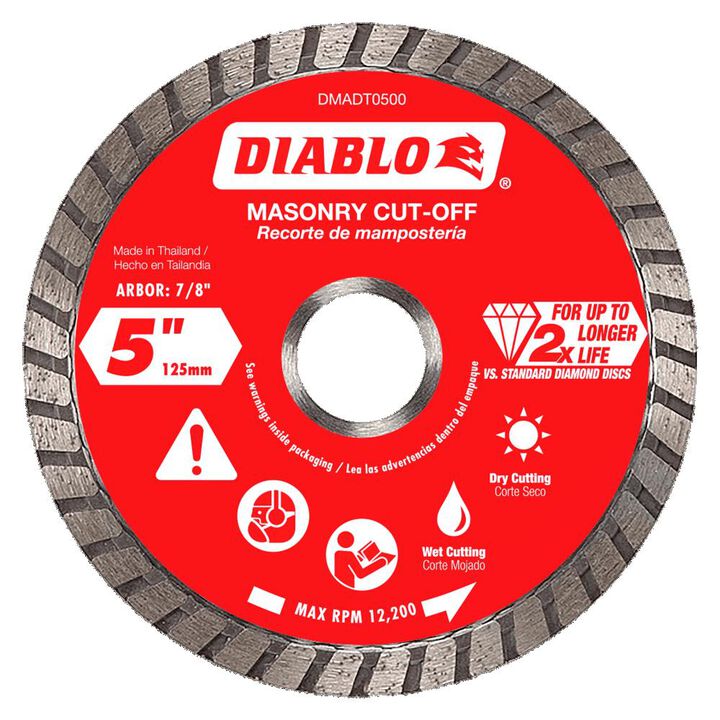 Diablo Tools 5 Inch Turbo Rim Diamond Cut-Off Disc for Masonry