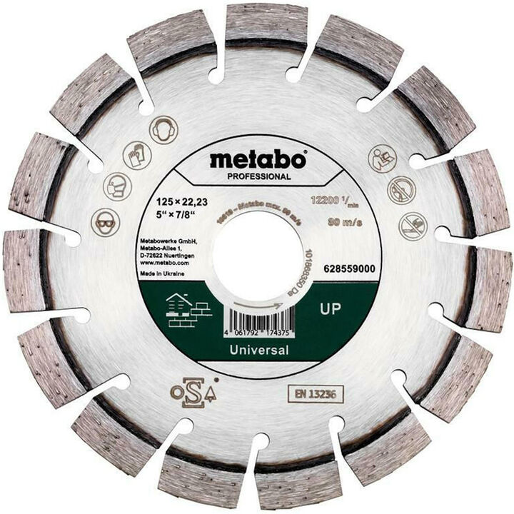 Metabo 5 Inch Professional Segmented Rim Diamond Cutting Disc for Masonry (15 Segments)