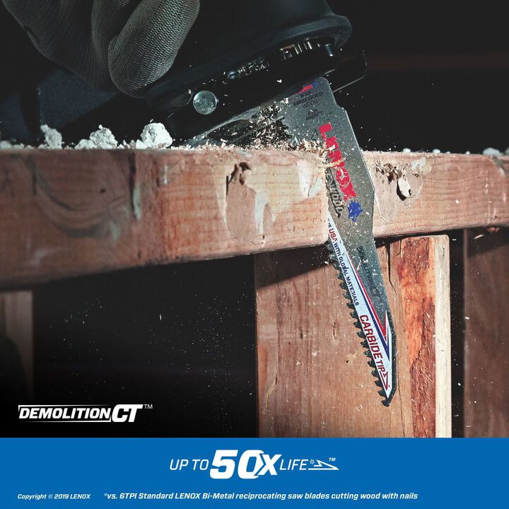 Lenox 12 Inch x 1 Inch Demolition CT Reciprocating Saw Blades 5 Pieces, large image number 2