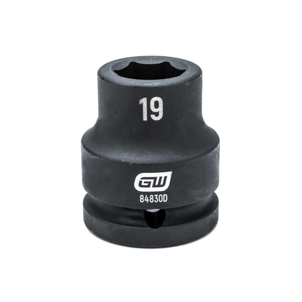 GEARWRENCH 3/4in Drive 19mm 6 Point Standard Impact Metric Socket, large image number 1