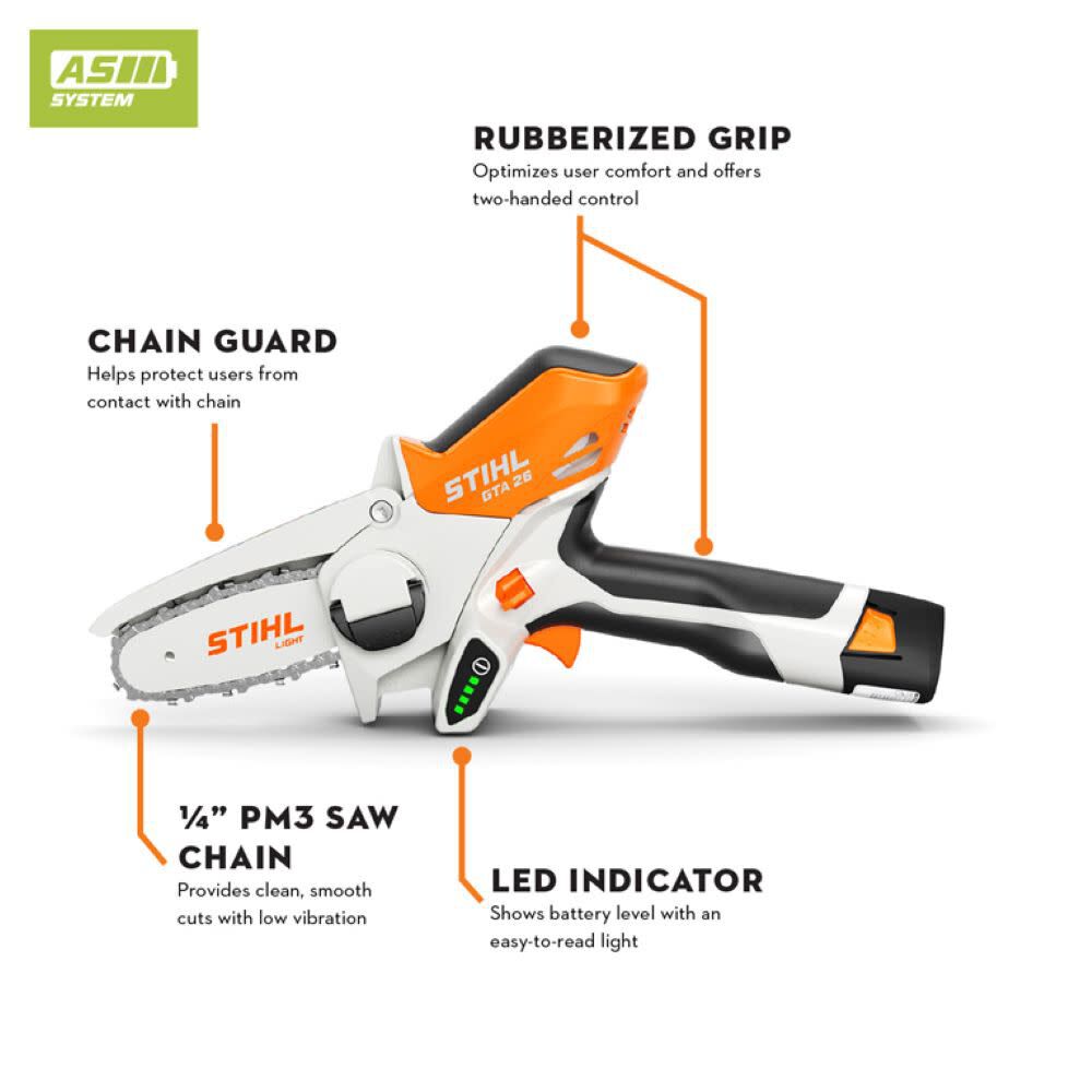 Stihl Garden Pruner with 10.8V Lithium-Ion Battery and Charger & Replacement Saw Chain Bundle, large image number 3