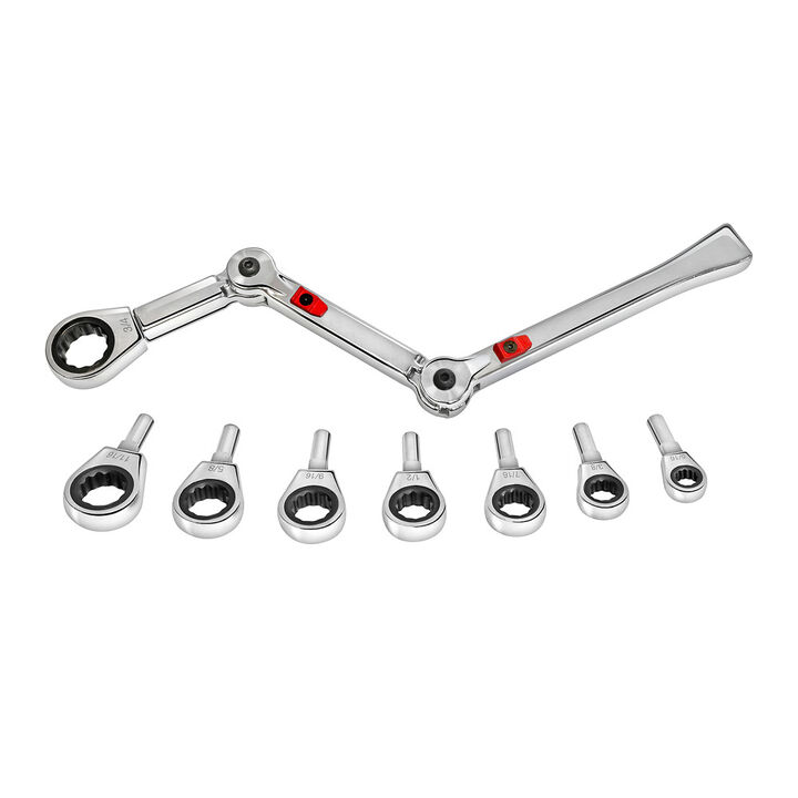 Allied International EXO-FIT 9-Piece SAE Extreme Access Ratcheting Wrench Set