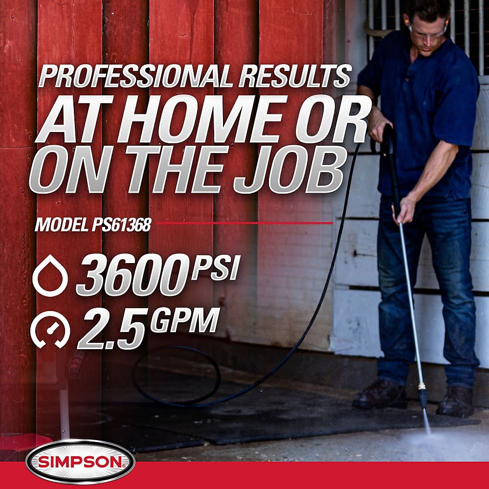 Simpson PowerShot 3600 PSI  2.5 GPM Gas Powered Cold Water Pressure Washer with 5 Spray Tips, large image number 12