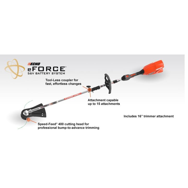 Echo 56V eFORCE 16in Trimmer 15 PAS Speed Feed 400 with 2.5Ah Battery, large image number 1