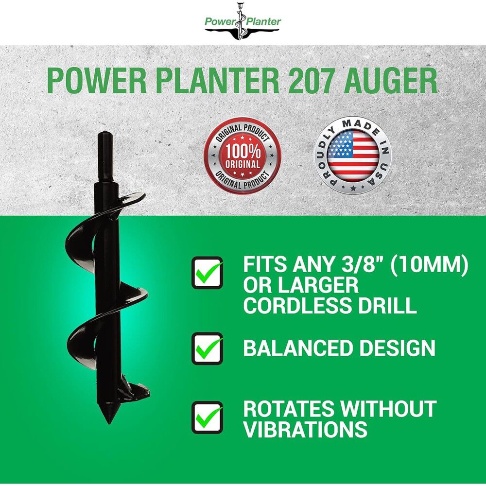 Power Planter 2 Inch x 7 Inch Steel Flower Planting Auger & Grass Plug Tool, large image number 8