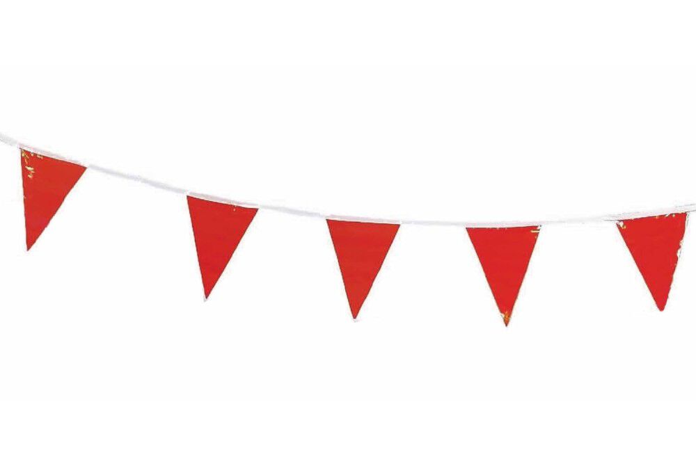 Cortina Safety Products 60 Ft. Length x 9 Inch Width Vinyl Pennant, Red, large image number 2