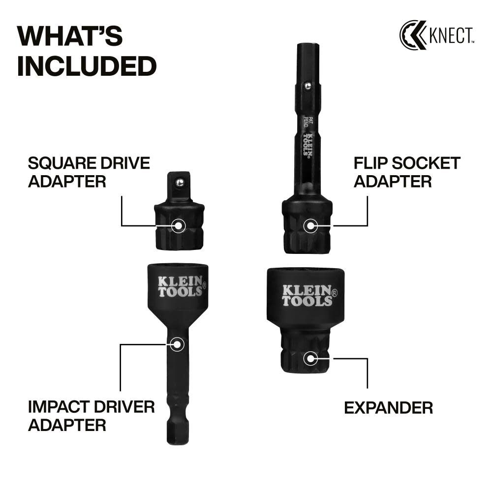 Klein Tools KNECT (S) Impact Socket Adapter Set, large image number 2