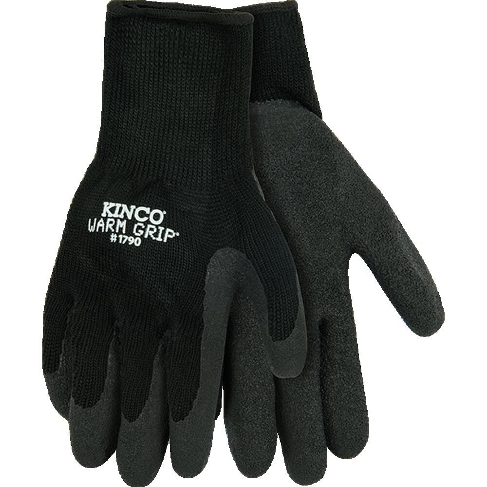 Kinco Black Acrylic Thermal Knit & Latex Palm Glove Medium, large image number 1