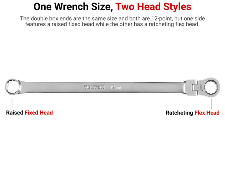 Tekton Fixed/Flex Head Ratcheting Box End Wrench Set, Org, (1/4-1 Inch), large image number 1