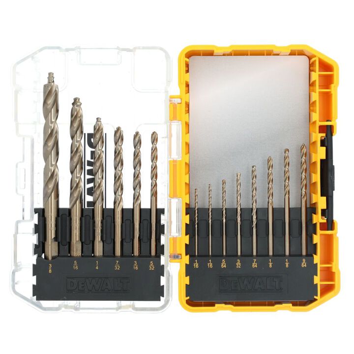 DEWALT Elite Series Cobalt Alloy Steel Pilot Point Drill Bit Set, 14 Pieces