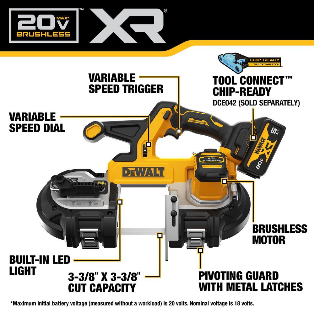 DEWALT 20V 3-1/4in Band Saw Kit, large image number 4