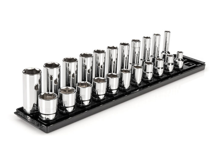 Tekton 1/2 Inch 6 Point Socket Set, 22 Pieces (3/8-1 Inch)