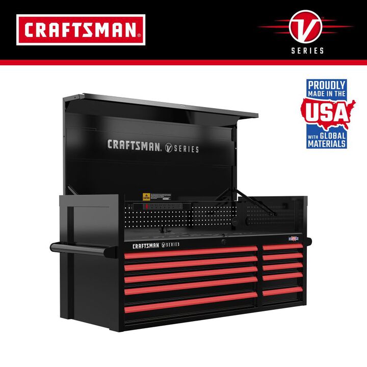 CRAFTSMAN V-SERIES 52 Inch Wide 10-Drawer Tool Chest, Black, large image number 1