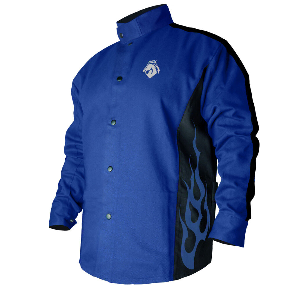 Black Stallion Welding Jacket 9oz Royal Blue FR Cotton XL, large image number 1