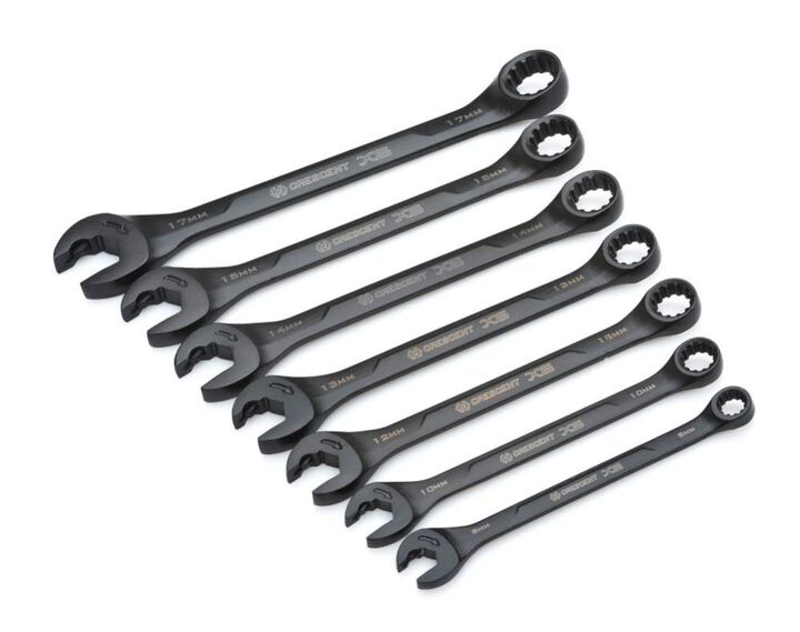 Crescent X6 Ratcheting Wrench Set 7 Pc. Combination with Spline Open End