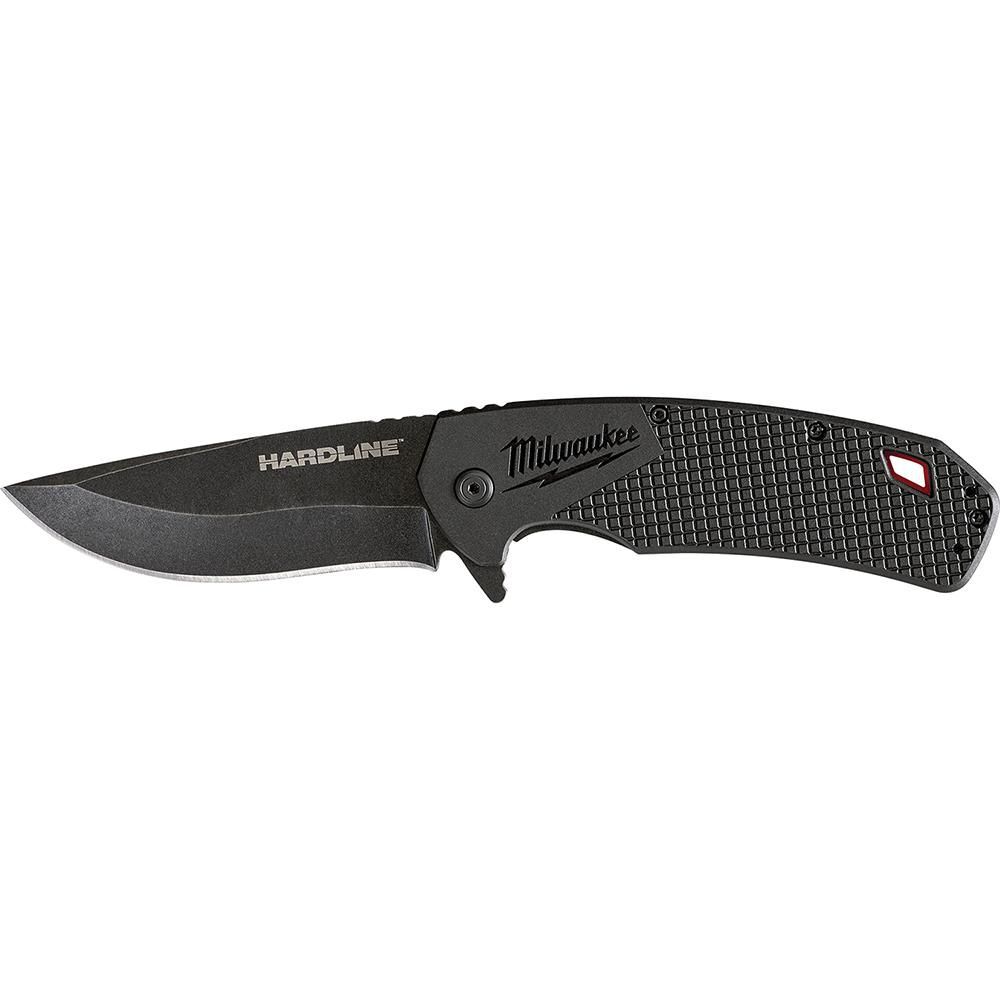 Milwaukee 3.5 in. HARDLINE Smooth Recurve Drop Point Blade Pocket Knife, large image number 1