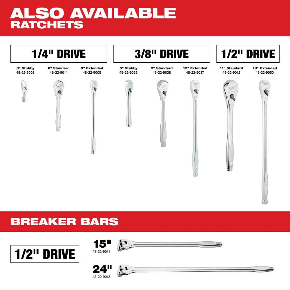 Milwaukee 1/4 in. Drive 50 pc. Ratchet & Socket Set - SAE & Metric, large image number 8