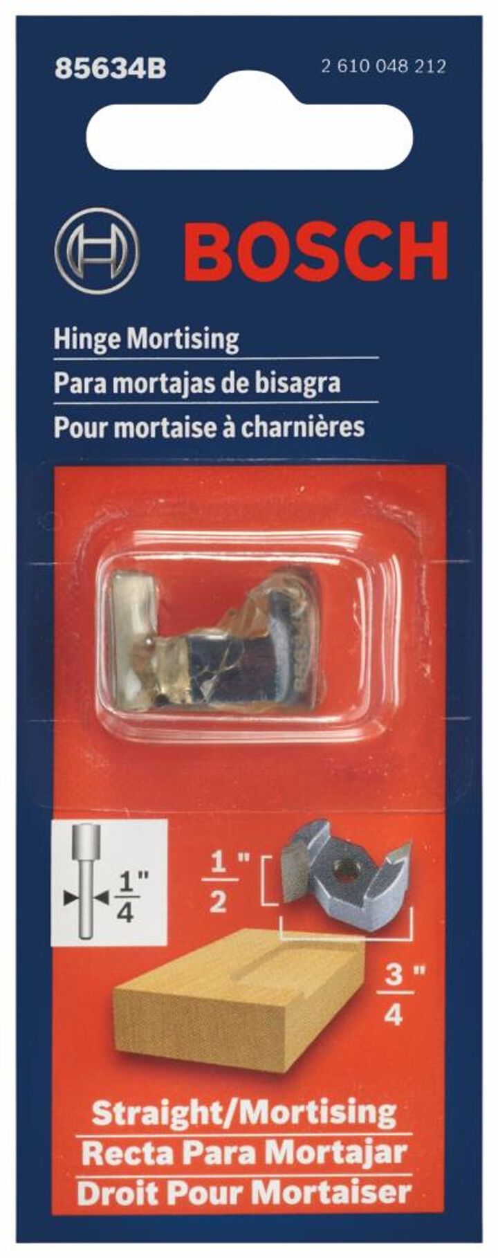 Bosch 3/4in x 1/2in Carbide Tipped Lock Mortising Router Bit, large image number 2