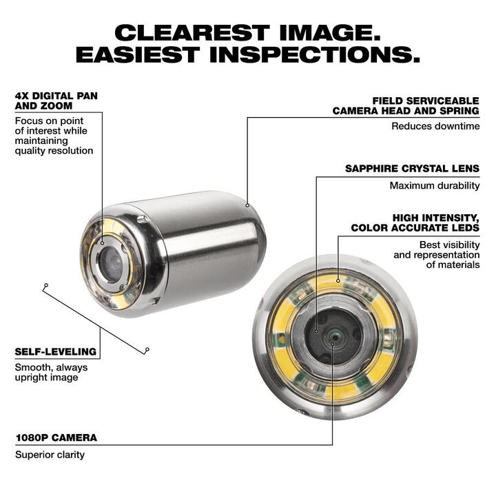 Milwaukee 20mm Replacement Camera Head Kit for M12 85 Ft. High Flex Compact Inspection Camera, large image number 2
