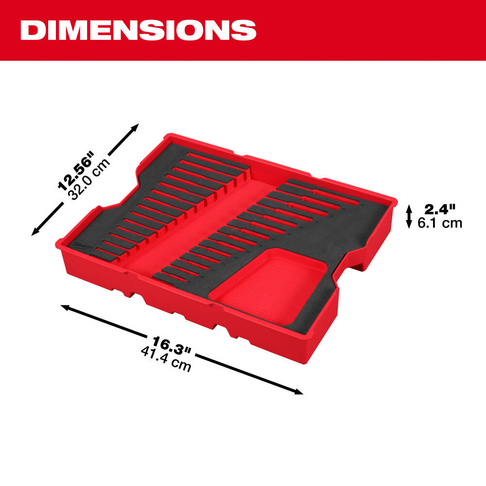 Milwaukee SAE Ratcheting Combination Wrench Set with Tray for PACKOUT Drawers, 15 Pieces, large image number 4