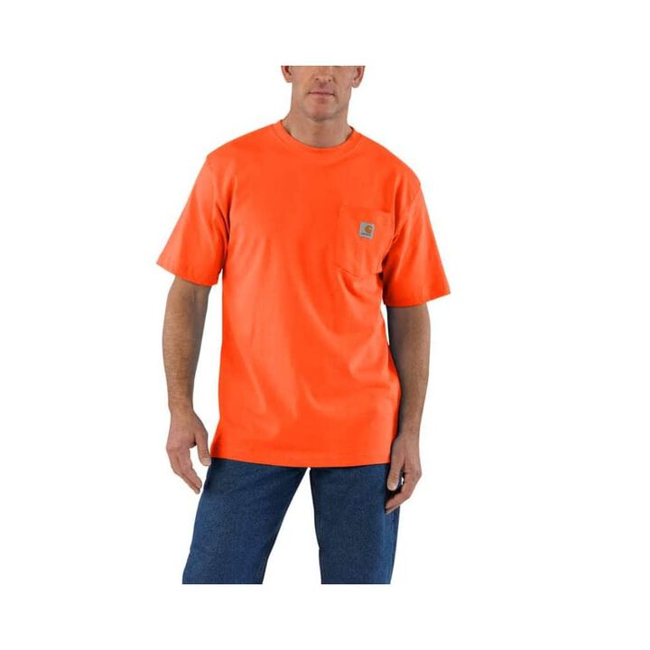 Carhartt Men's Cotton Short-Sleeve T-Shirt, Bright Orange, Small
