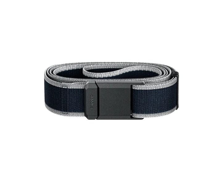 Groove Life Flex Adjustable Belt Abyss Navy and Gray Stripe with Black Buckle OSFM