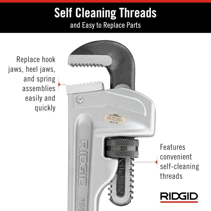 Ridgid 10 Inch and 24 Inch Aluminum Pipe Wrench Bundle, large image number 7