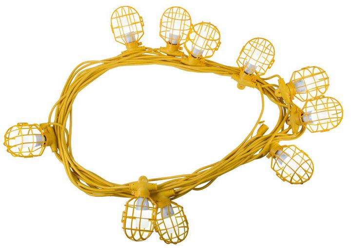 Bergen Industries 100 ft. 14/3 SJTW 10-Cage Temporary Work Light Stringer