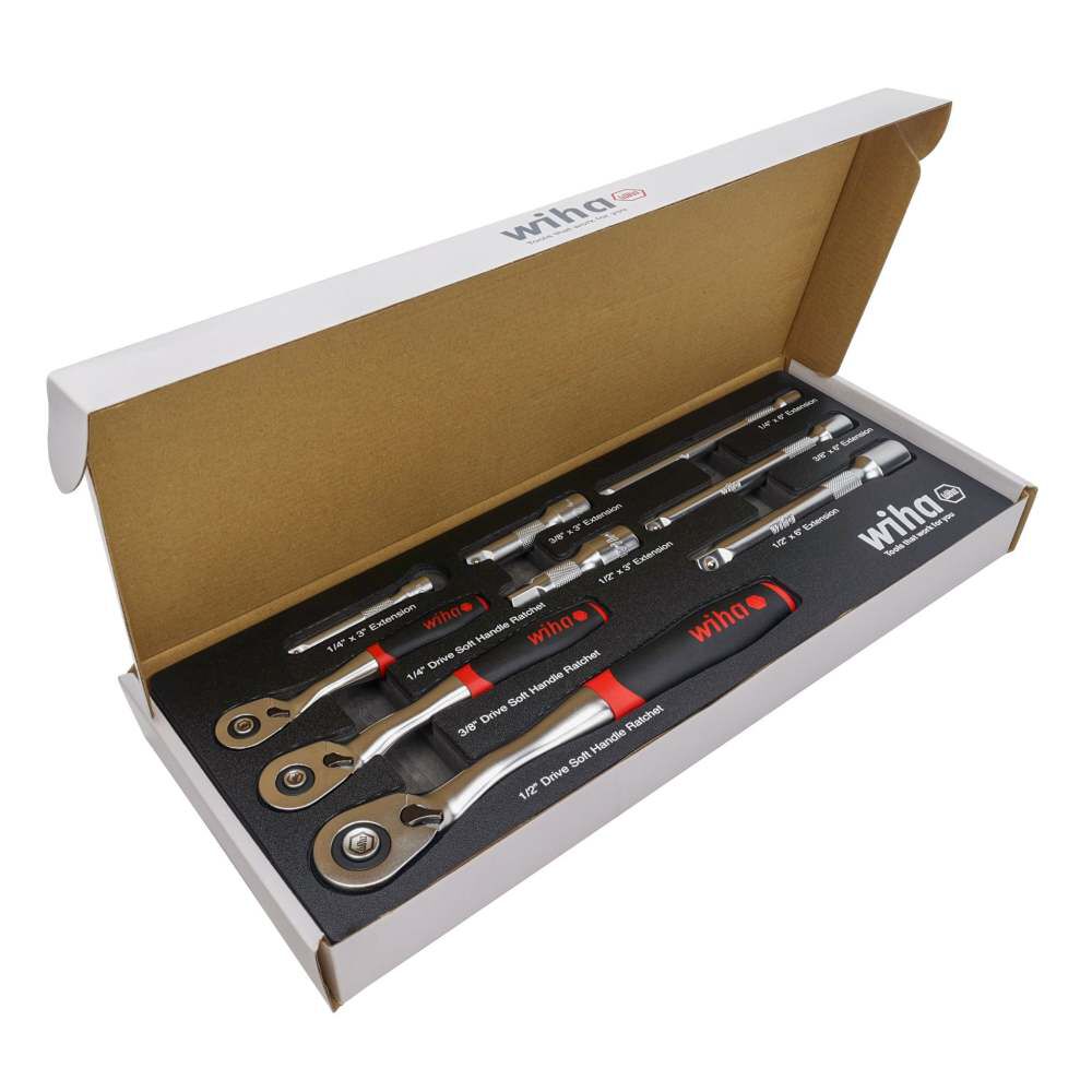 Wiha Chrome Vanadium Steel Ratchet Tray Set, 8 Pieces, large image number 7