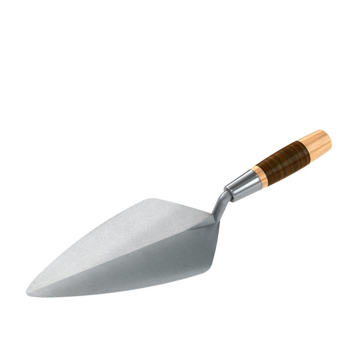 Bon Tool Brick Trowel Narrow London Forged 10-1/2 Inch with Leather Handle