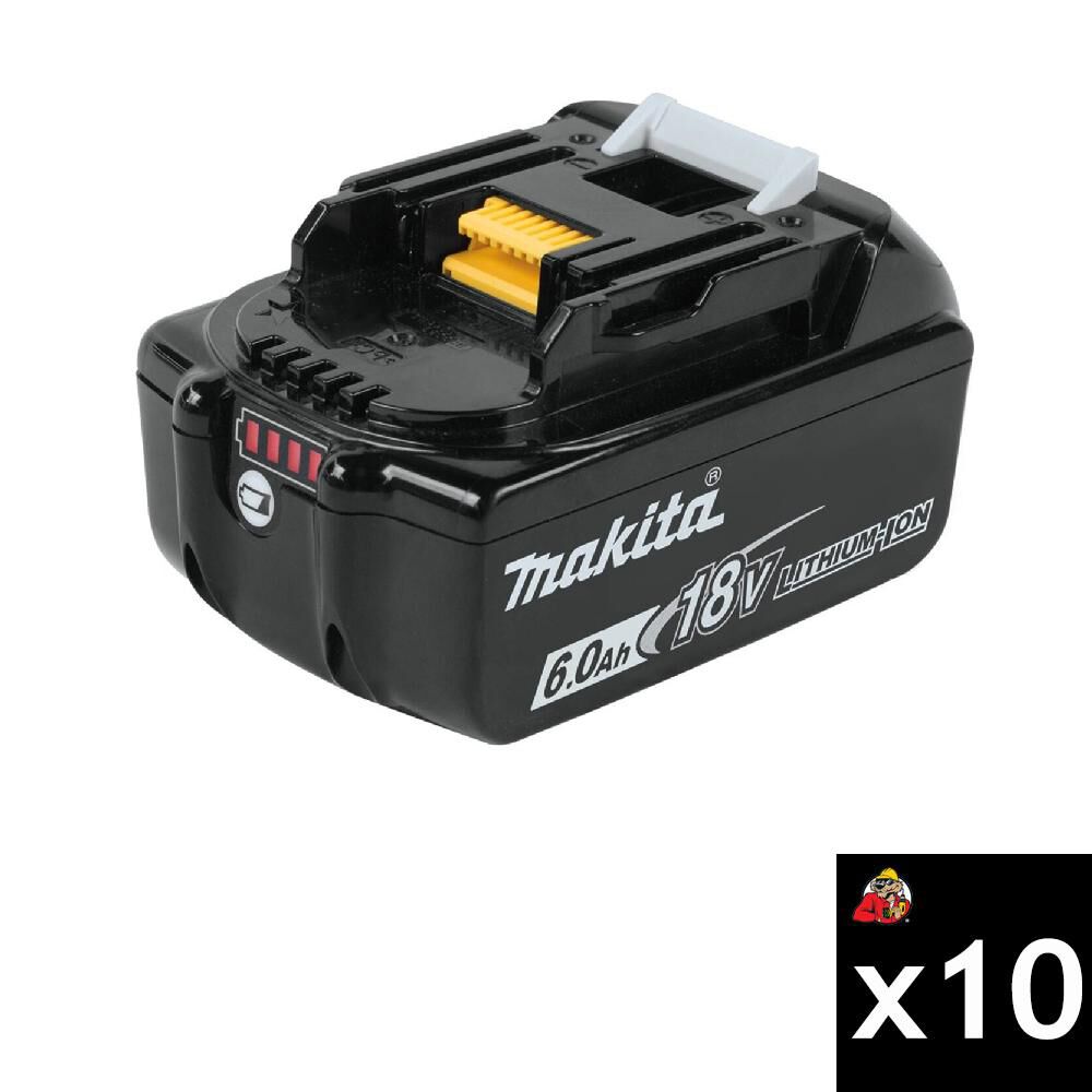 Makita 18 Volt 6.0 Ah LXT Lithium-Ion Battery 10 Pieces, large image number 1