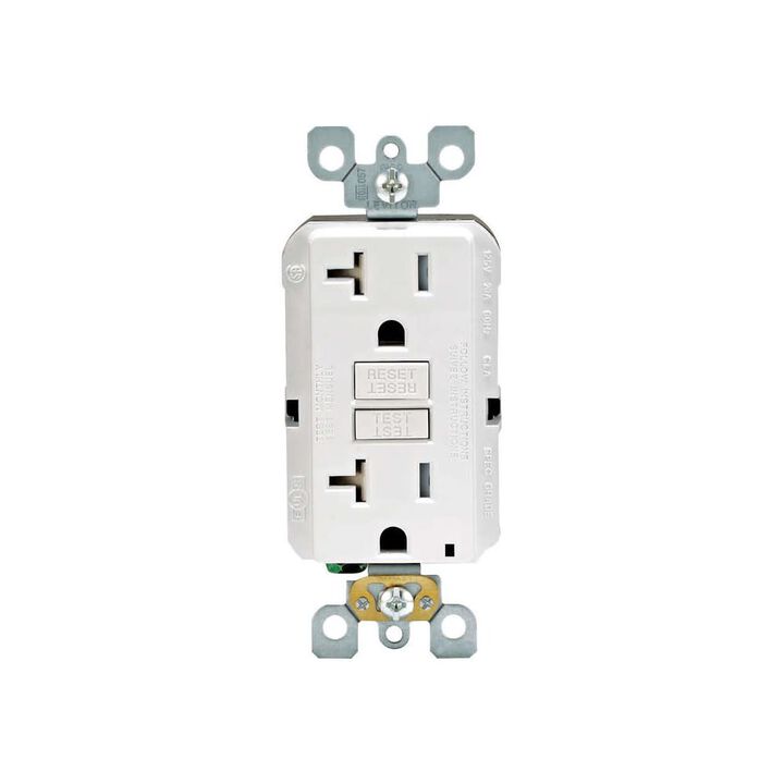 Leviton SmartlockPro GFCI Outlet 20A 125V Duplex White NEMA 5-20R, large image number 1