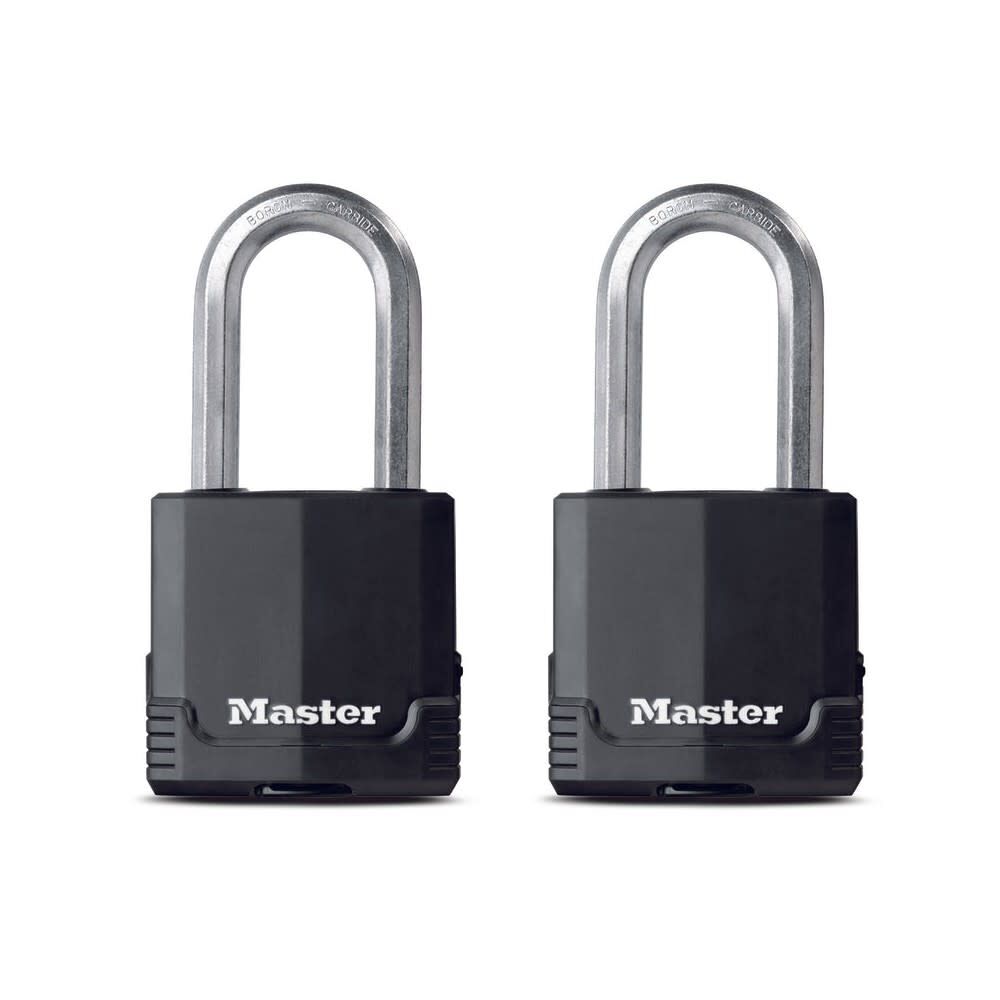 Master Lock Padlock 2 1/8in Laminated Steel Dual Armor Keyed 2pk, large image number 1