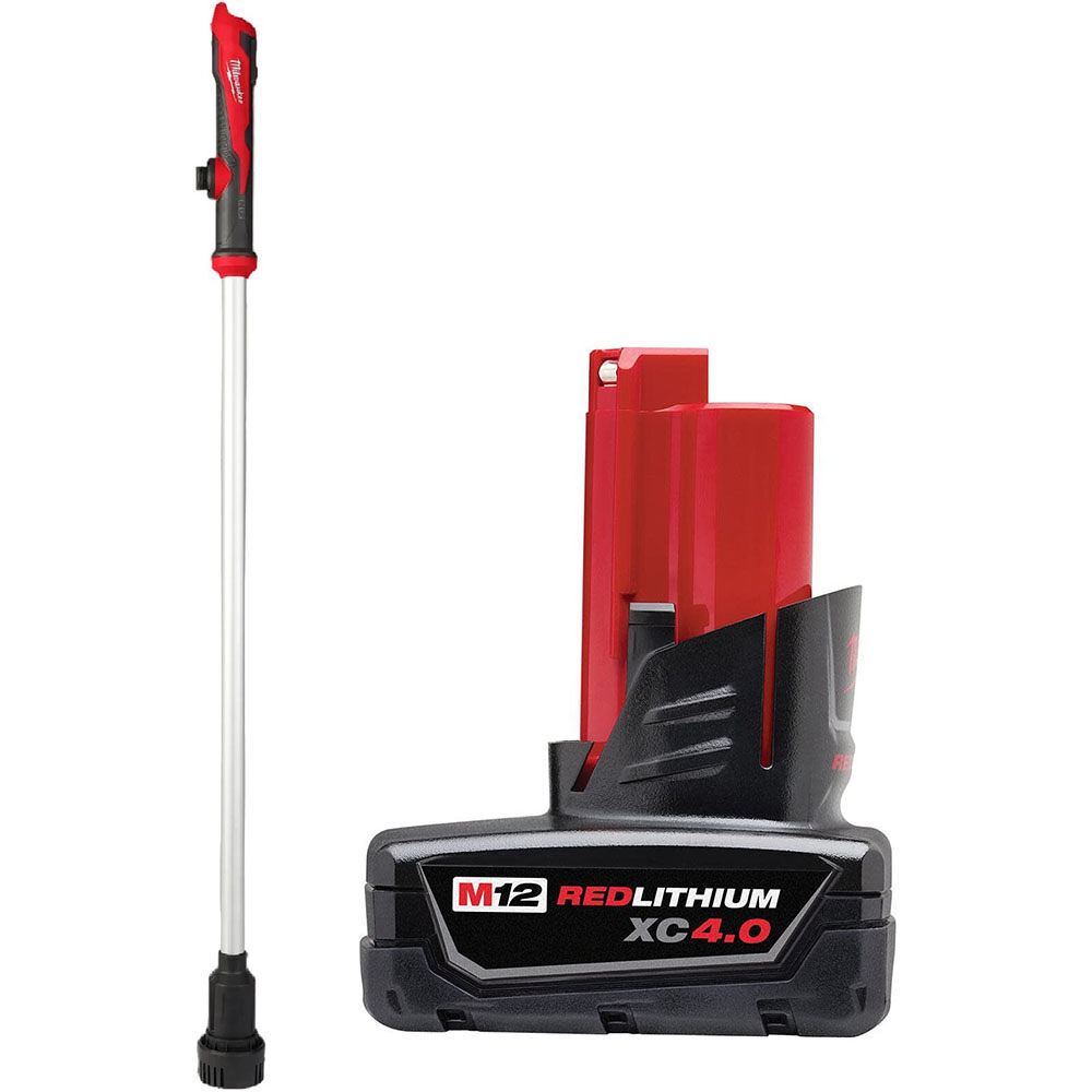 Milwaukee M12 Stick Transfer Pump with M12 REDLITHIUM XC 4.0Ah Extended Capacity Battery Pack Bundle, large image number 1